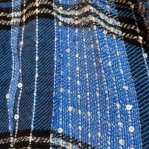 Style & Co. Blue Plaid Button Down Shirt - Picture 2 of 4